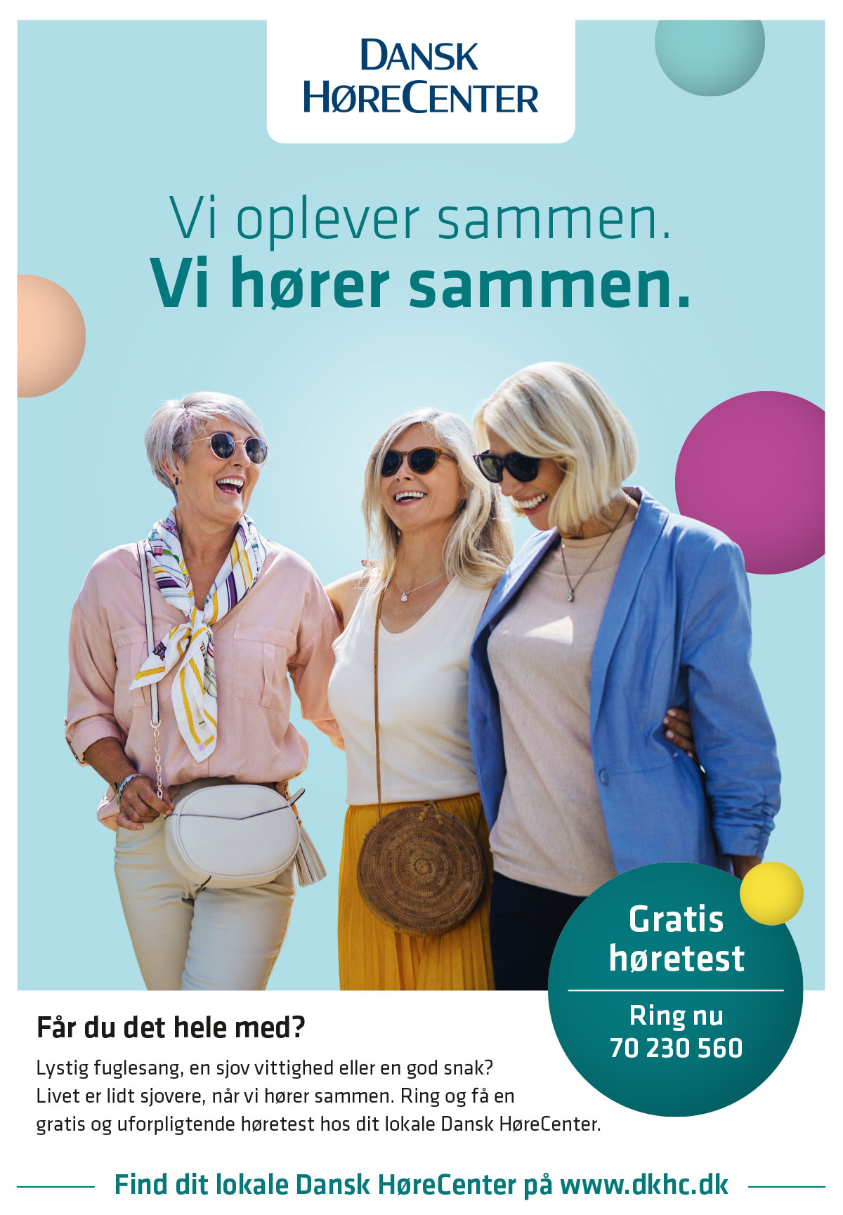 Advertisement from Dansk HøreCenter with a image of 3 women.